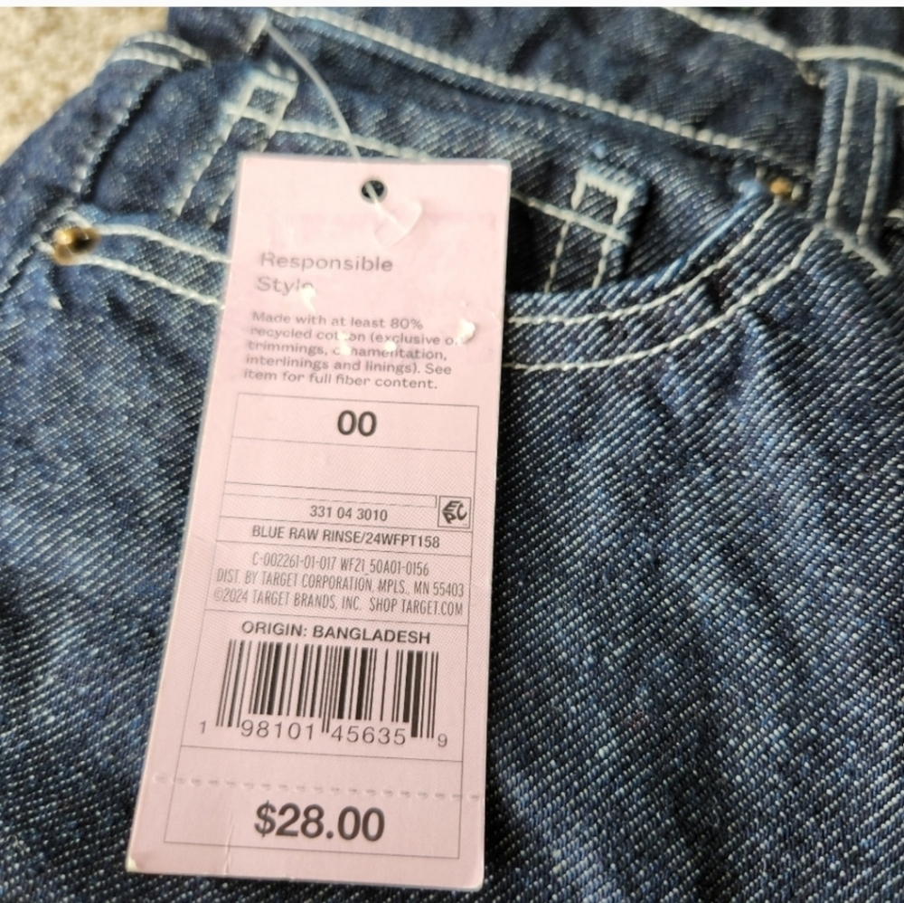 Women's High-Rise EasyRigid Straight Jeans - Wild Fable Blue Raw Wash Size 00/32 - Picture 10 of 13